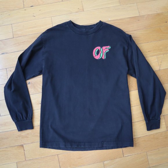 Odd Future Long Sleeve Watermelon Logo Black T Shirt, Size Medium - Picture 8 of 11